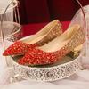Fashion Sexy  Shiny Sequin Pumps Women 2024 New Pointed Toe Low Heels Wedding Party Shoes Woman Slip-on Bling Glitter Bride Shoes