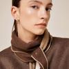 Saint Luxure 100% Wool Triangle Petite Muffler Brown Beige