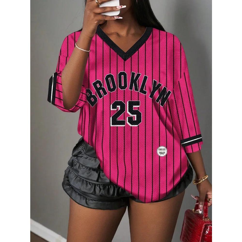 Buntes kreatives Zahlenbild 3D-gedrucktes lässiges Sport-T-Shirt für Damen Rundhalsausschnitt Bequem Weich Locker Atmungsaktiv Mode Sommer-T-Shirt