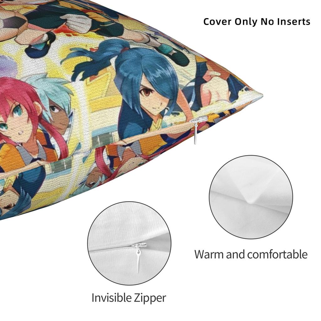 Inazuma Eleven Anime Game Pillowcase Soft Polyester Cushion Cover Gift RPG Cartoon Throw Pillow Case Cover Sofa Square