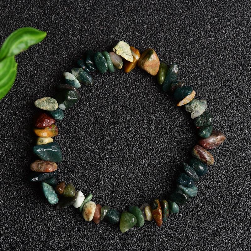 Yellow Crystal & White Pine Tiger Eye Chain Bracelet - Trendy Unisex Retro Style, Personalized Matching Options Available.