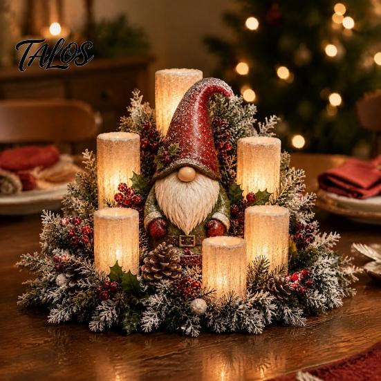 Christmas Table Centerpieces Lighted Centerpiece, Atmospheric Ornament with Warm Glow, USB Indoor Seasonal Displays Powered Plastic Crafts for Holiday