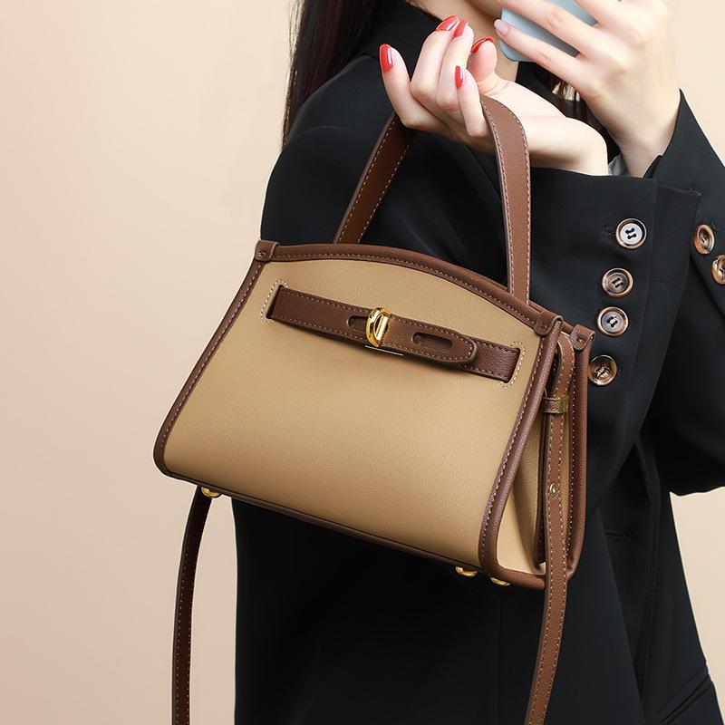 Bag Vintage Crossbody Bag Senior Hand-held Senior Texture Niche Fashion Mother Leather Women's Bag