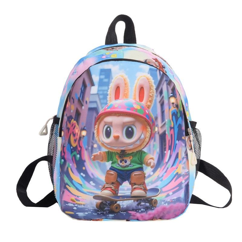 Large Capacity Cartoon Backpack for Kids - Cute, Fashionable, and Casual for School and Outdoor Use.