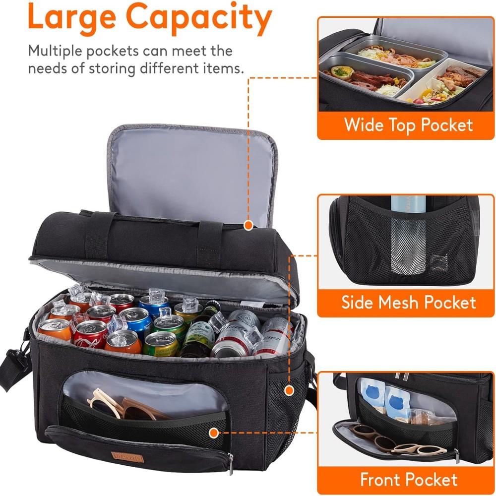 Cooler Bag 48 Cans Insulated Lunch Bag Large Lightweight Portable Cool Bag Double Layer 30L Coolers For Picnic, Beach, Work