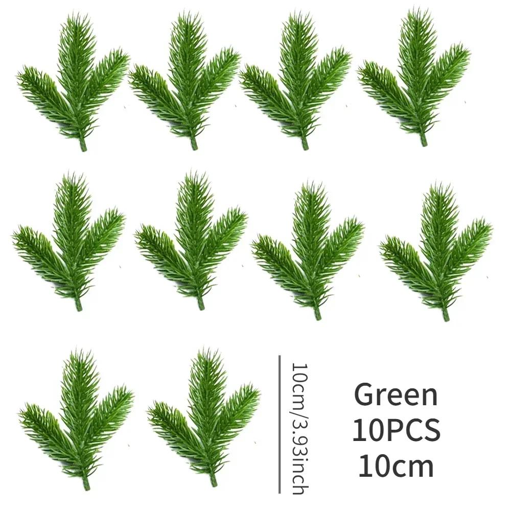 10/20 Pcs Artificial Plants Pine Branches Christmas Tree Accessories DIY New Year Party Decorations Xmas Ornaments Kids Gift
