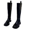Schlank machende Ritterstiefel: 2025 Neue Saison High-Top Kniehohe Schlankheitsstiefel mit Reißverschluss hinten und dünner Sohle.
