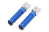 SSK Machined Aluminum Tandem Step Standard Type for Passenger Mounting Part Color: Silver Step Bar Color: Blue