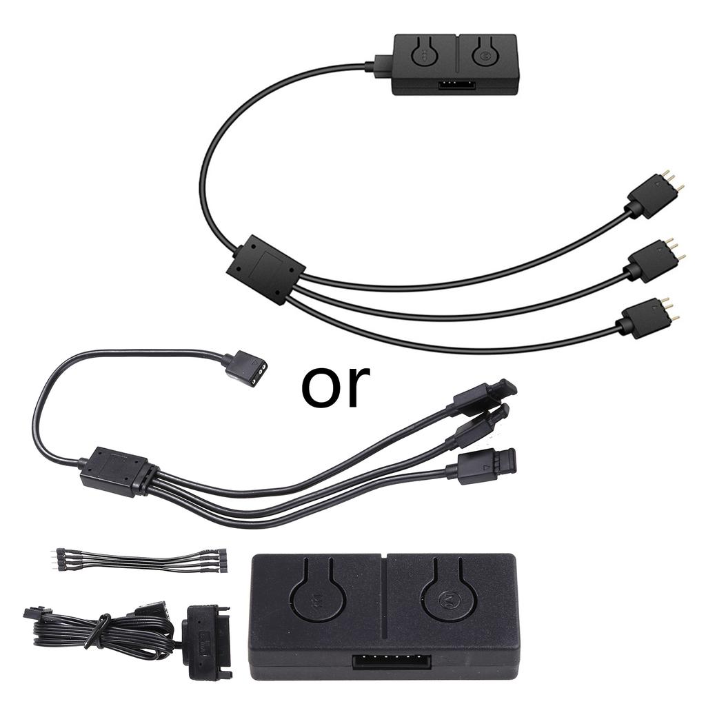 RGB Konverter 5V auf 12V RGB Transfer Hub 3pin auf 4pin ARGB Licht Lüfter Adapter Sata Stecker Für RGB Lüfter MSI