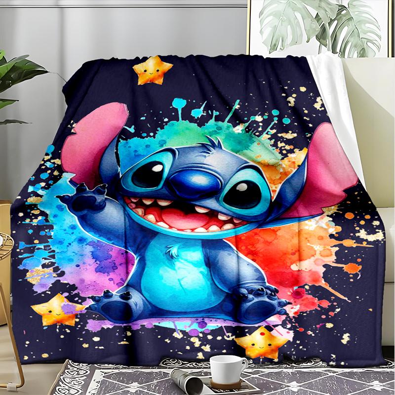 1PC Cartoon Aloha Alien 626 Printed Soft Flannel Blanket Throw for Adult Bedroom Living Room Sofa Camping Travel Fan Gifts Christmas Gifts