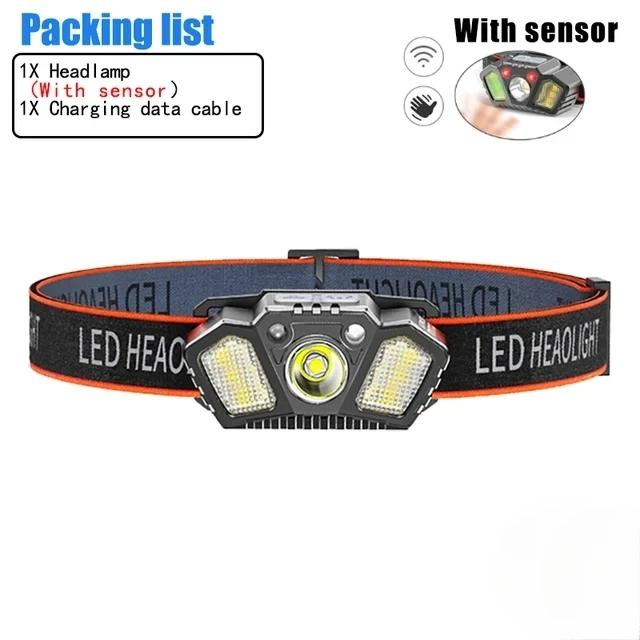 Mini Portable LED Sensor Head Lamp Powerful USB Rechargeable Headlight Lantern Front Light Torch for Camping Working Lantern