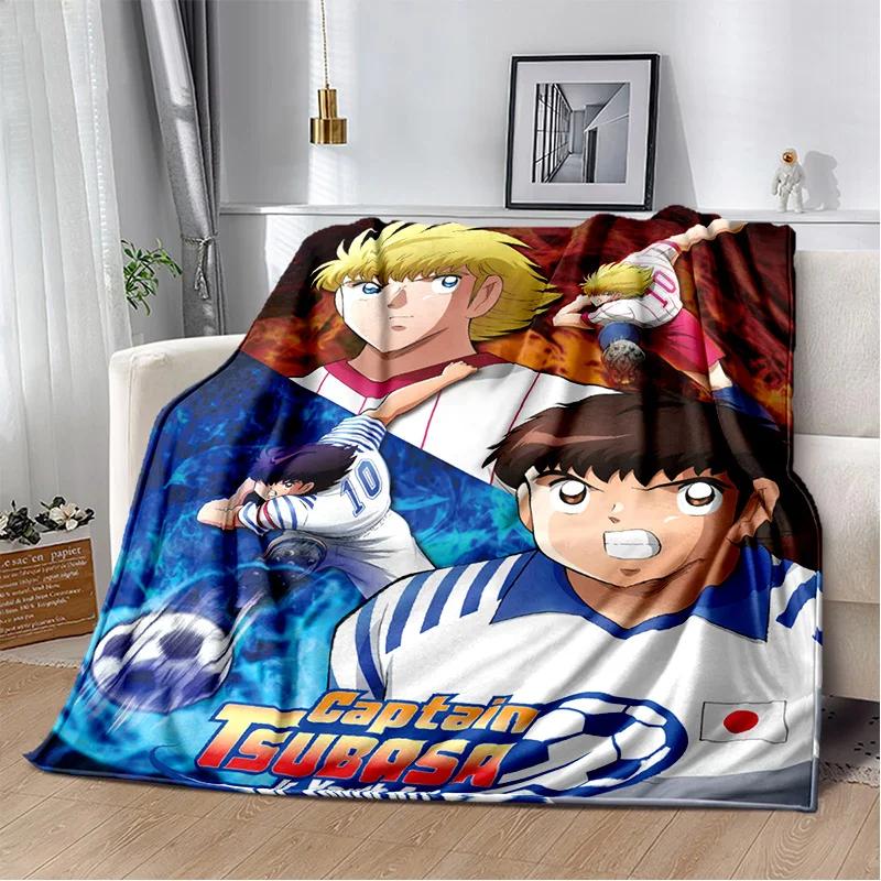 Anime Captain Tsubasa Soccer Cartoon Blanket,Soft Throw Blanket for Home Bedroom Bed Sofa Picnic Travel Office Cover Blanket Kid
