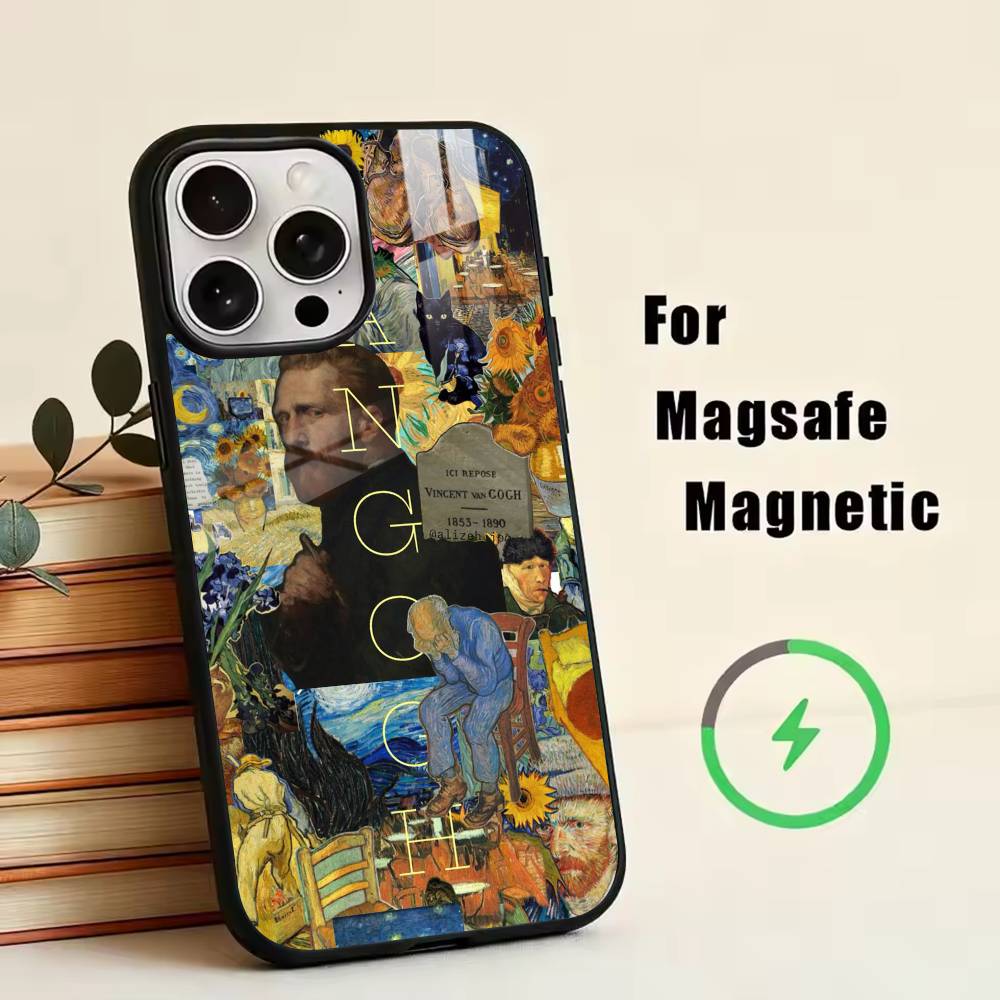 Vincent Van Gogh Phone Case For iPhone17,16,15,14,13,12,11 Plus,Pro Magnetic For Magsafe Wireless Charging