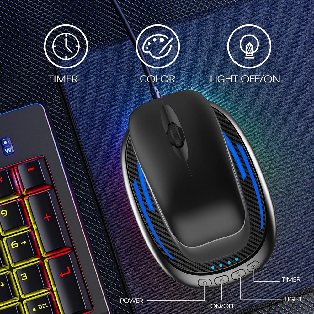 

Механический поворотный коврик RGB-подсветка Симулятор движения мыши Бесприводной выключатель ВКЛ/ВЫКЛ Кабель для зарядки Type-C Экран блокировки компьютера белый