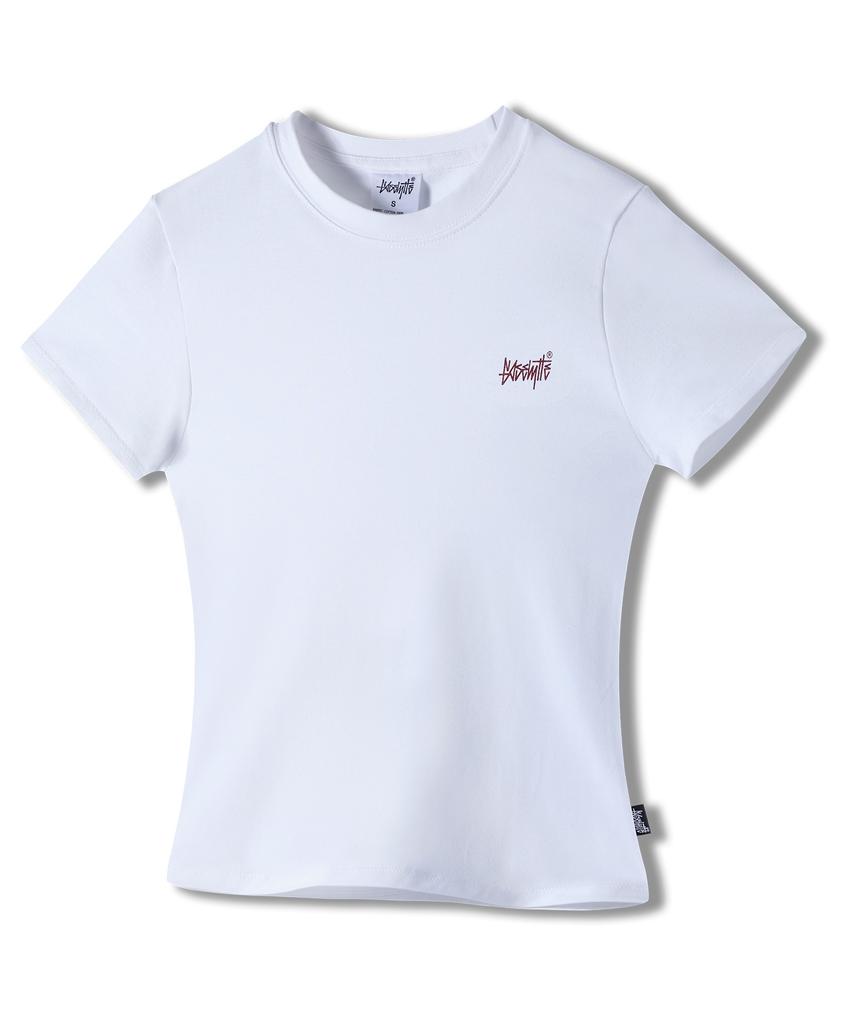 Yosemiti Small Logo Slim Fit Short Sleeve T-Shirt White Yt-3Y17