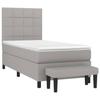 Box Spring Bed with Mattress Light Gray 80 X 200 Cm Fabric