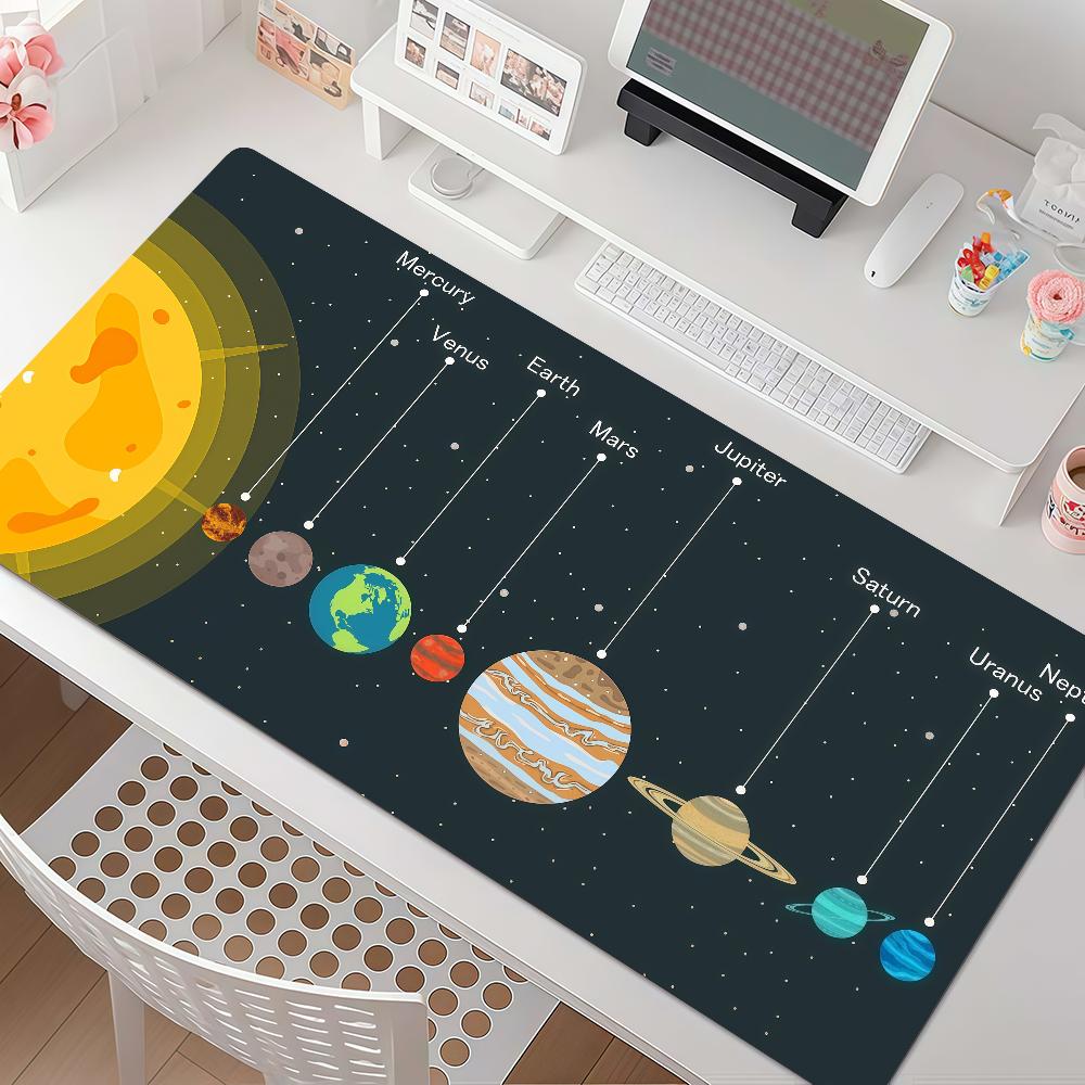 Universe Space Solar System Mouse Pad Square Office Gaming Desk Mat Waterproof Non-Slip Rubber Decorative
