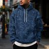 Men's Vintage Print Hoodie with Single Pocket Casual Pullover
