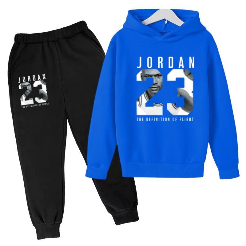 2026 Kids New Autumn Winter Casual Long Sleeve Pullover 2pcs Hoodie+Pants Tracksuit 3-12Yrs Girl Boy Basketball Coat Clothes Set