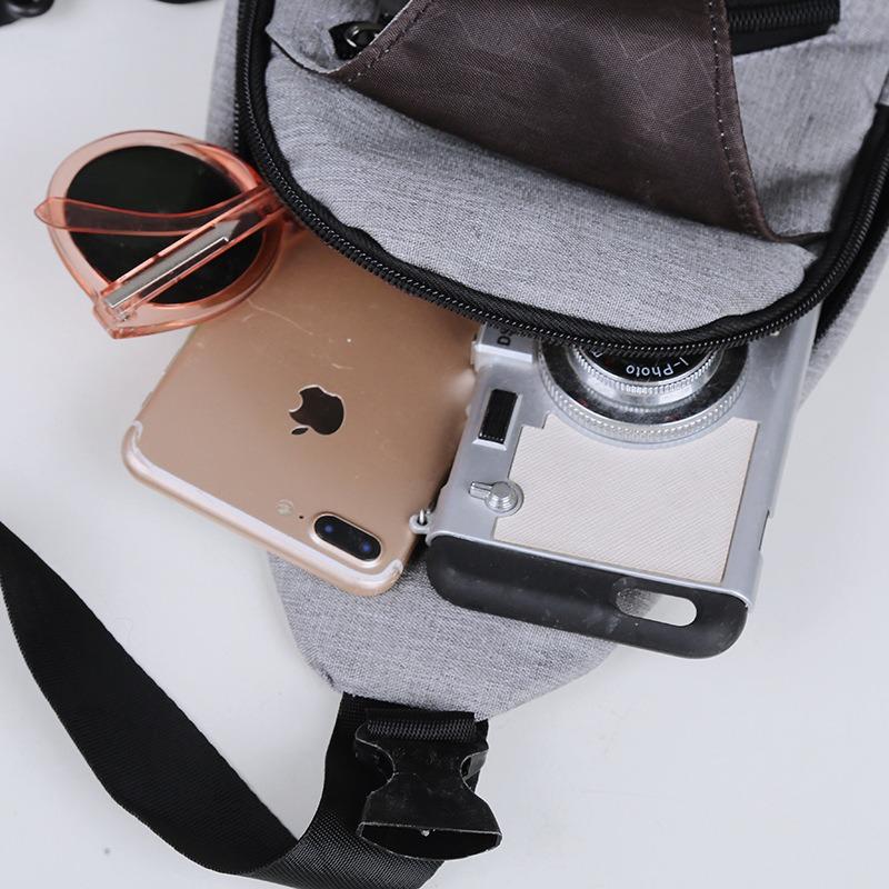 Breast bag men's new trendy backpack business casual multi-functional charging shoulder messenger bag