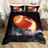 Boys Football Duvet Cover Set Microfiber 3D Soccer Comforter Cover Ball Sport Theme Bedding Set Single Twin King For Kids Teens