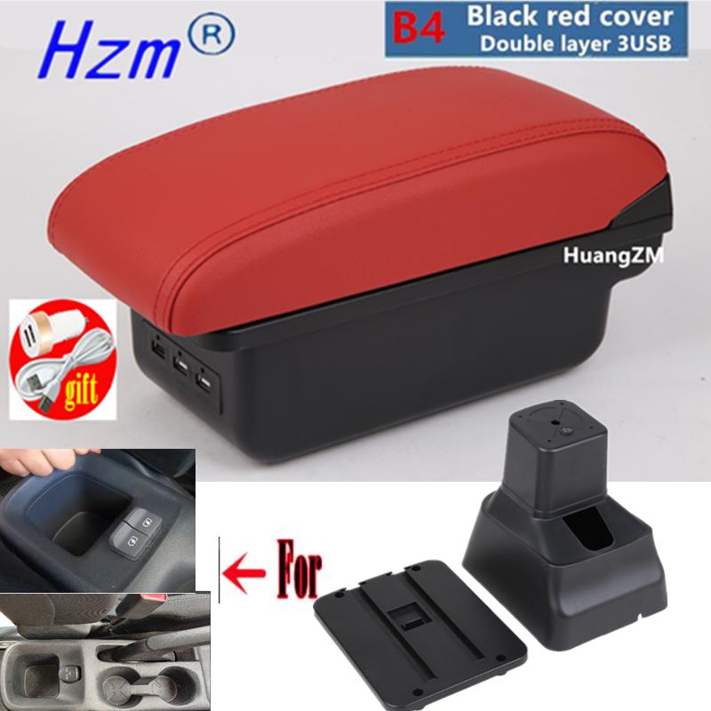 For Nissan Versa Armrest Box Almera 2020-2024 Central Console Storage Box Ashtray Cup Holder PU Leather USB Charging LED