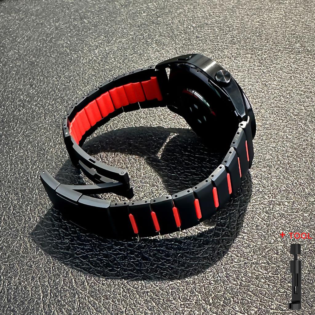 22mm Strap for Huawei Watch GT6 6Po GT5 4Pro 46mm Metal Stainless Steel Silicone Bracelet for Xiaomi Watch 5 S4 Sport for Garmin