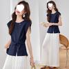Fashion Suit - Summer Style Slimming Sleeveless Trendy Multi-purpose Shirt Plus Wide-leg Pants Set
