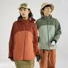 Unisex Windproof Softshell Jacket with Print, Hooded Sports Outerwear for Spring & Autumn