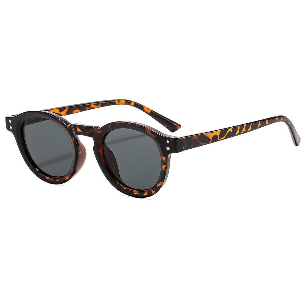 Round frame fashionable European and American style personalized retro casual men and women fashionable outdoor sunscreen trend high-end sunglasses