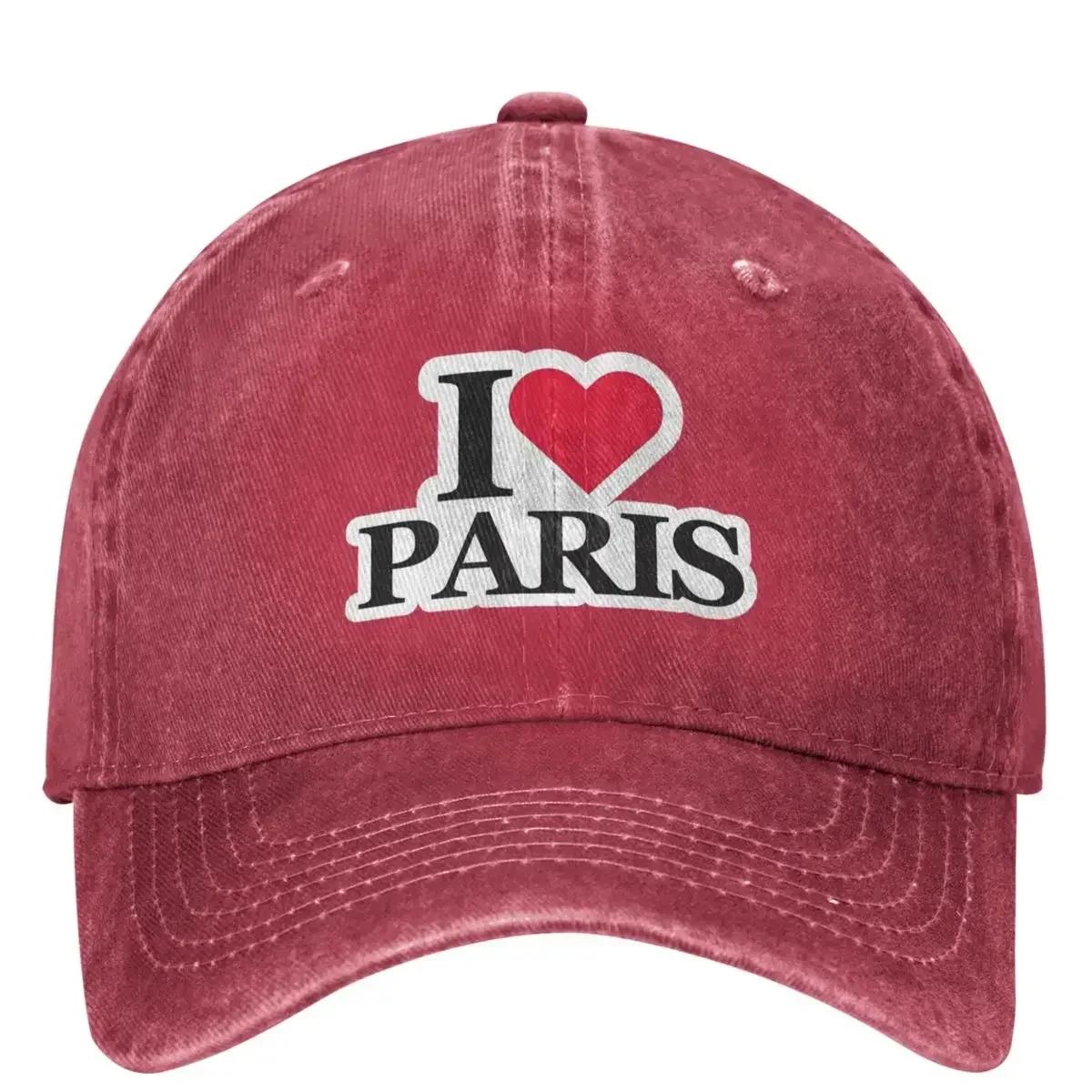 I Love Paris Baseball Cap France Couple Women Design Hip Hop Hats Summer Casual Running Hippie Baseball Caps One Size