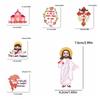 5pcs Wholesale Cartoon Jesus Embroidered For Clothes Iron On Patches For Clothing Hats Backpack Jackets Sew Embroidery Badges 