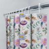 Delightful Floral Shower Curtain Bathroom Decor With Purple Blue Flowers Waterproof Fabric – Perfect Addition For Your Bathtub (