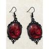Gothic Whimsigoth Red Mirror Exaggerated Dangle Earrings, Ideal for Daily, Party & Gathering Wear