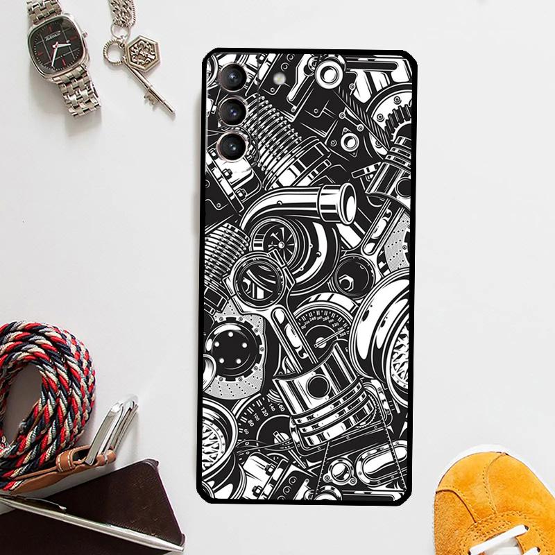 Automobile Spare Parts Car Engine Case For Samsung Galaxy S25 S24 Ultra S20 S21 S22 S23 Plus S9 S10 S24 FE S25 FE Cover Coque