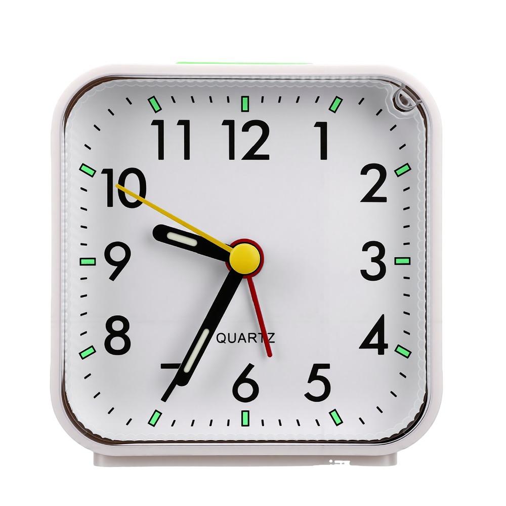 3.15in Silent Alarm Clock ABS Bedside Alarm Clock Small Desk Alarm Clock  for Bedside Desk