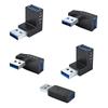 5pcs USB3.0 90 Degree Extension Adapters with Male to Female Connector for Tight Space Installation on Laptops and Vehicles