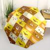 Bear Faces Automatic Folding Umbrella Simple 8 Rib Design, Bright Cartoon Pattern, Durable Iron Frame, Suitable For Travel, Outdoor, Beach C
