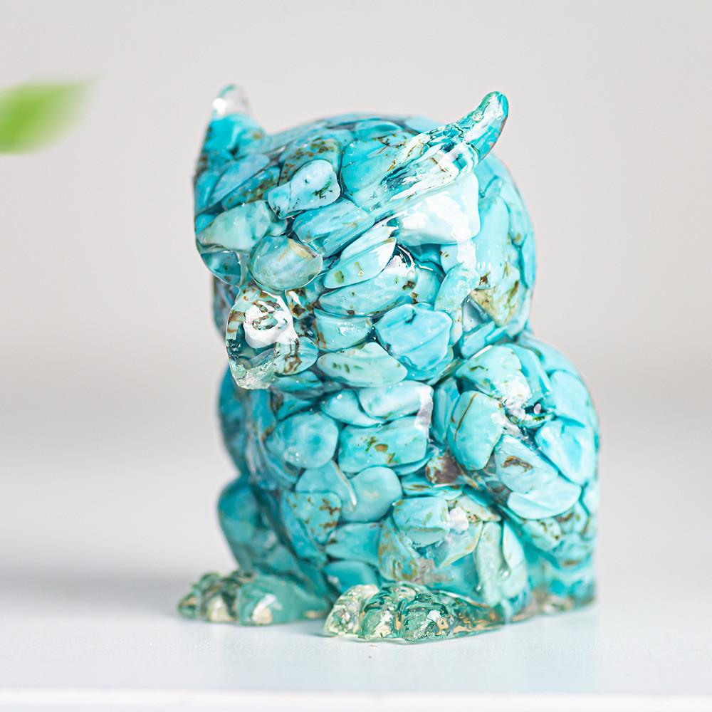 Resin Crystal Owl Figurine Home Decor Gift For Animal Lovers