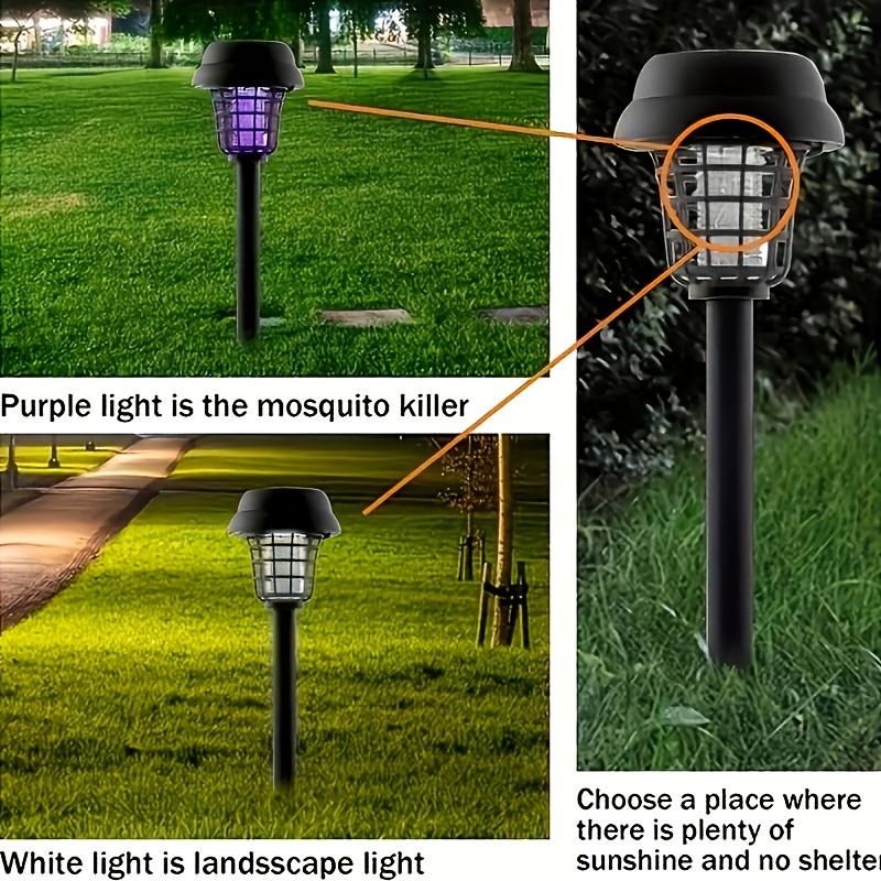 2Pcs 2-in-1 Solar LED Mosquito Killer Lights Waterproof Outdoor Pathway Lawn Lamp Insect Repellent Lighting for Garden Patio Courtyard