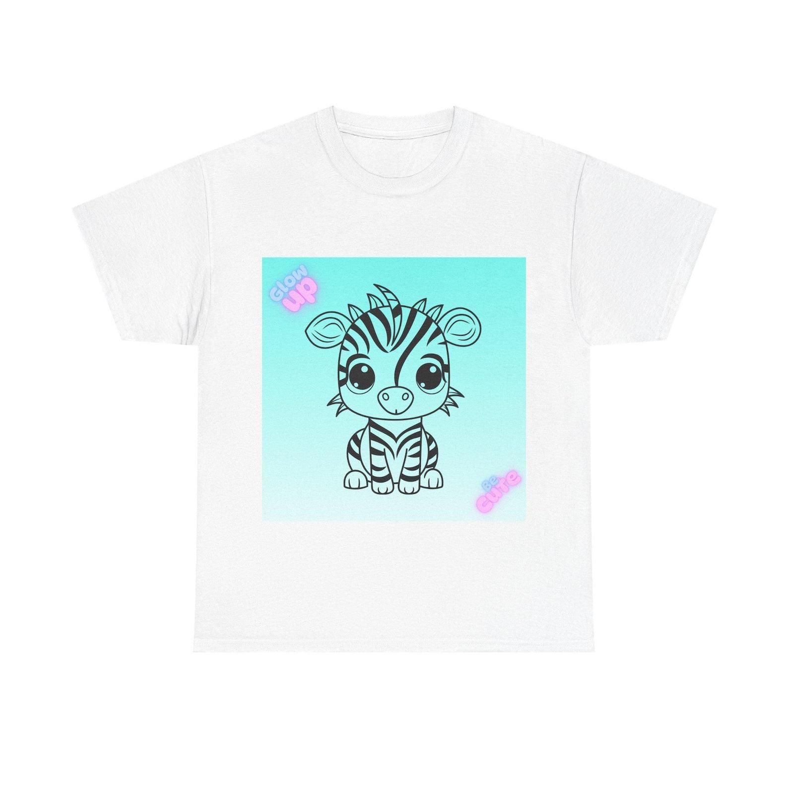 Baby Zebra Illustration T-Shirt | Pastel Gradient Kids Tee 100