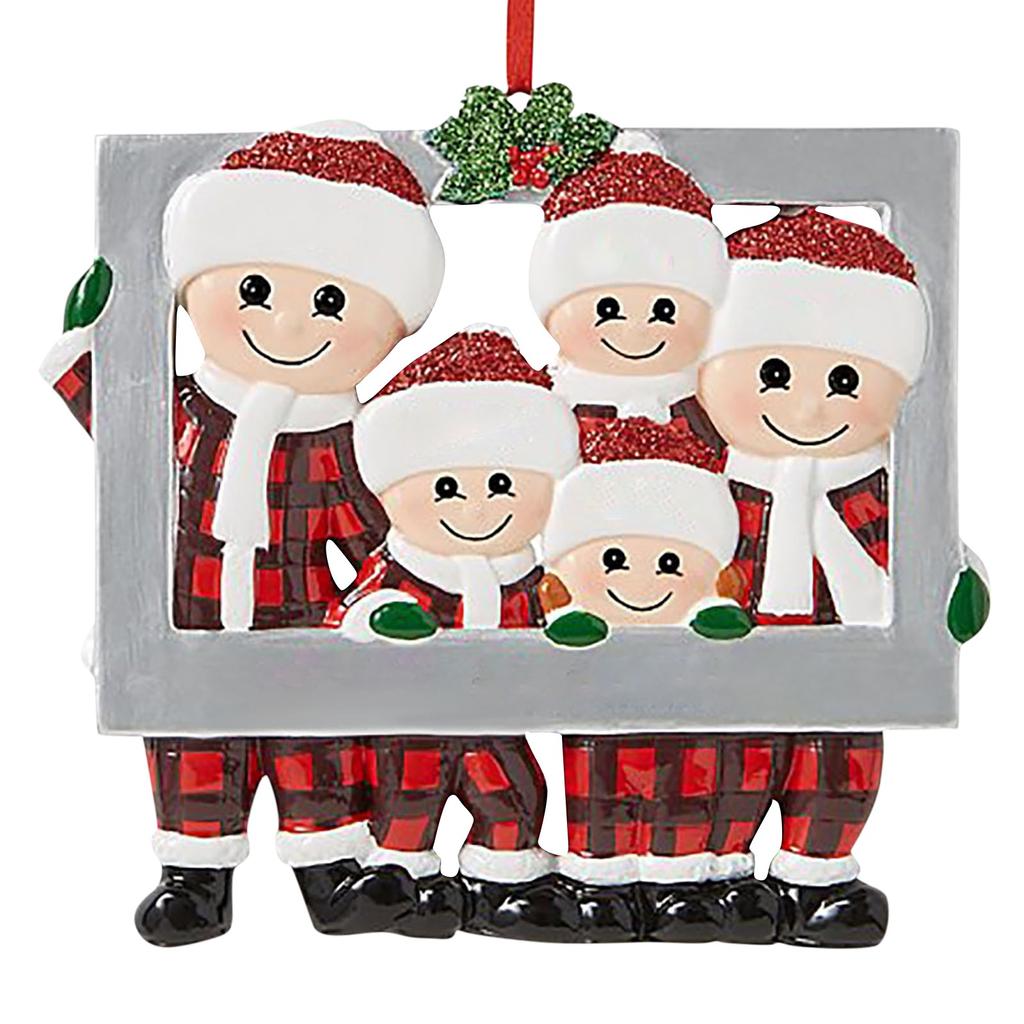 New Christmas Pendant Photo Frame Family resin Hanging Ornament Blessing New Year Home Decoration 2025 Christmas Tree Ornaments