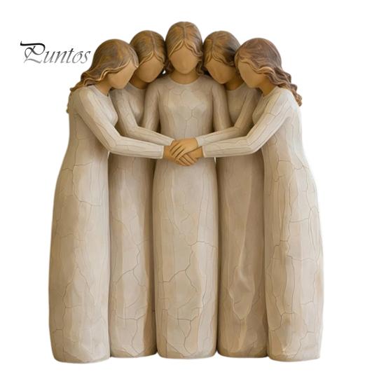 Sentimentalna Pamiątka Siostrzeństwa Figurka Przyjaźni Czterech Kobiet Dekoracja, Statuetka Prezent dla Przyjaciół, Sióstr Ciepła Dekoracja Domu Salon i Mam, Bez Twarzy