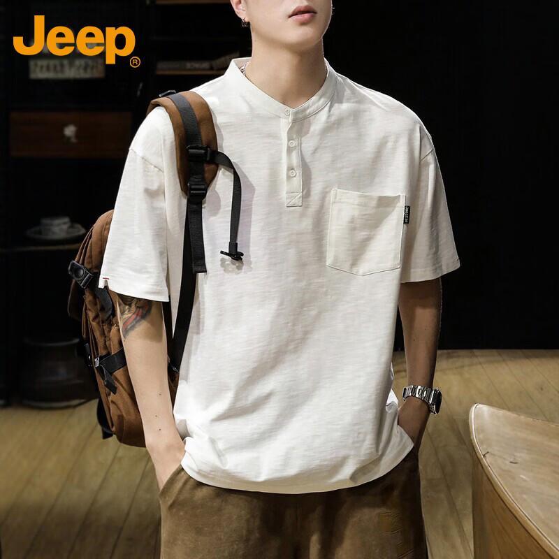 Jeep Men s Short Sleeve Henley T-Shirt 3XL