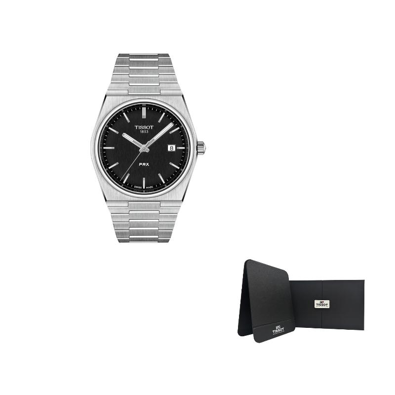 

TISSOT PRX Quartz Movement Men s Watches Watch Black Dial Stainless Steel Watchband T137.410.11.051.00- Black Gift Box Set