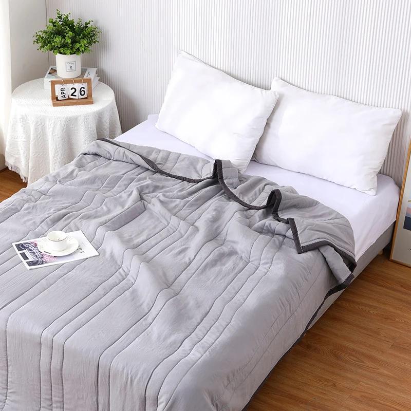 Cooling Air Condition Washable Cotton Summer Cool Quilt  Blankets Solid Color Air Conditioning Quilt Washable Single Person