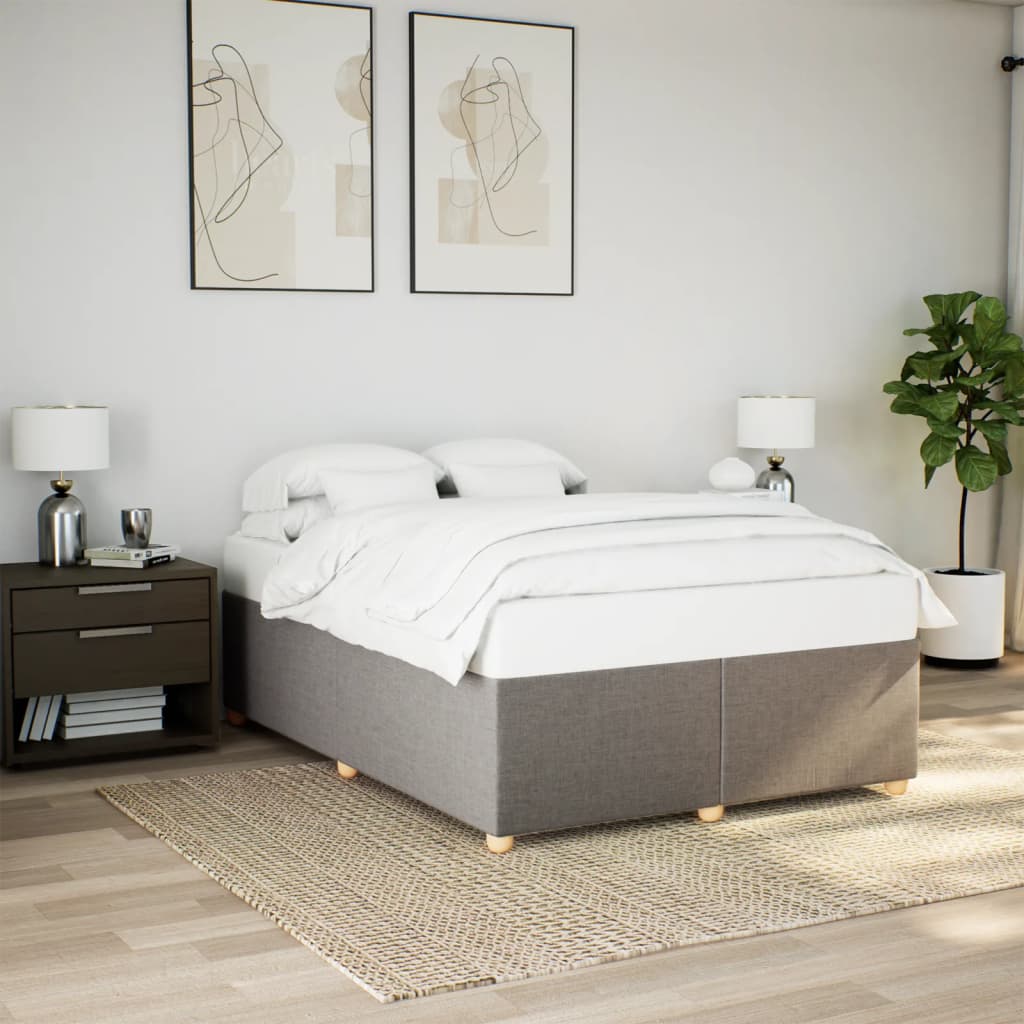 Bed Frame without Mattress Taupe 140 x 190 cm Fabric