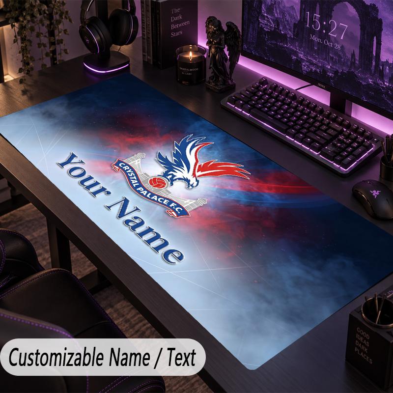 Custom Text Big Mousepad, Extended Desk Pad For Laptop Work GameCrystal Palace