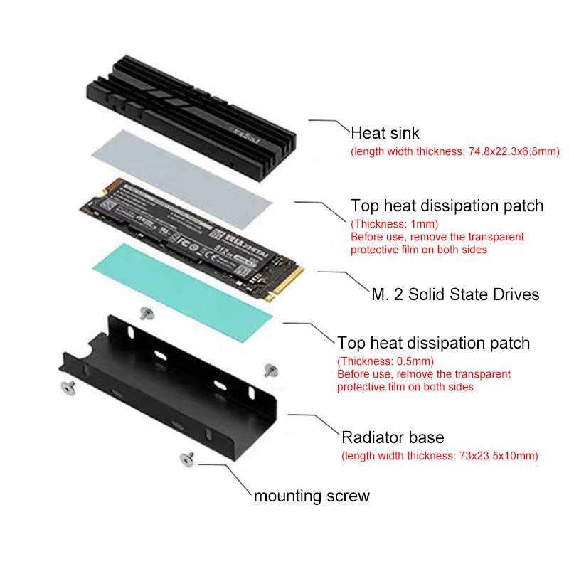 1Pc SSD Heatsink Double-Sided Heat Sink With Thermal Silicone Pad Final Cool IceSoul 01 M.2 2280 M.2 2242 M.2 2230