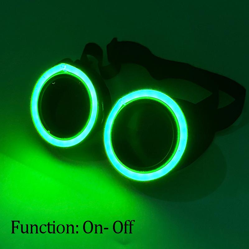 2026 Round LED Glasses Disco Fluorescent Party Punk Luminous Glasses Men Women Bar Nightclub Neon Glasses Music Concert Supplies